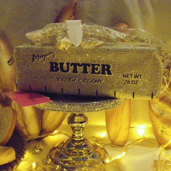 Betsey Johnson Kitsch Spread It On Yellow Crossbody Bag Stick Of Butter NWT - Picture 4 of 16